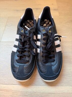 adidas Men’s Black Sneakers with White Stripes